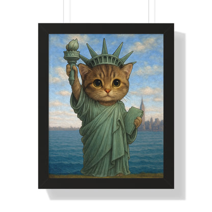 Statue of Meowberty Framed Wall Art