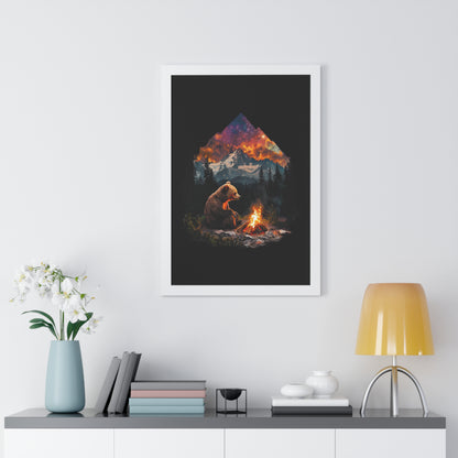 Camping Bear Framed Wall Art