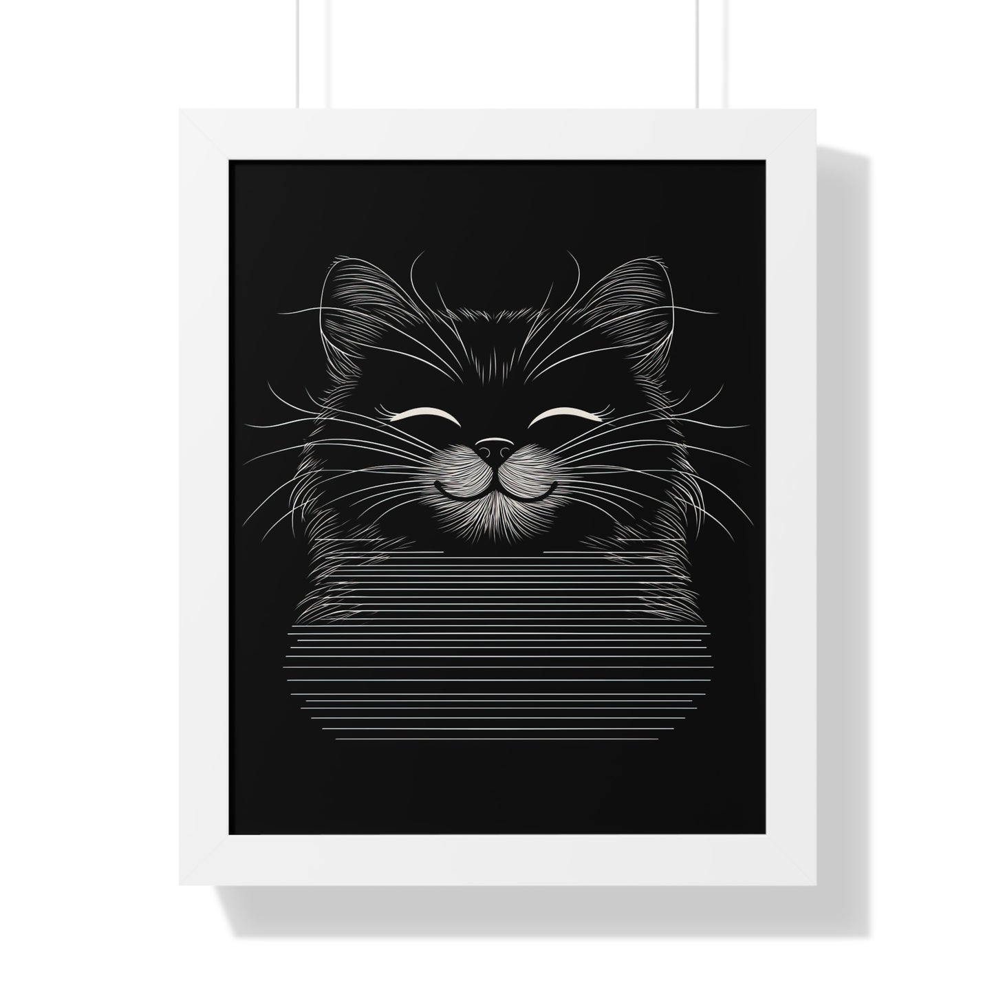 Smiling Cat Framed Wall Art