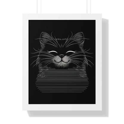 Smiling Cat Framed Wall Art