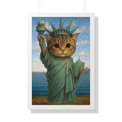 Statue of Meowberty Framed Wall Art