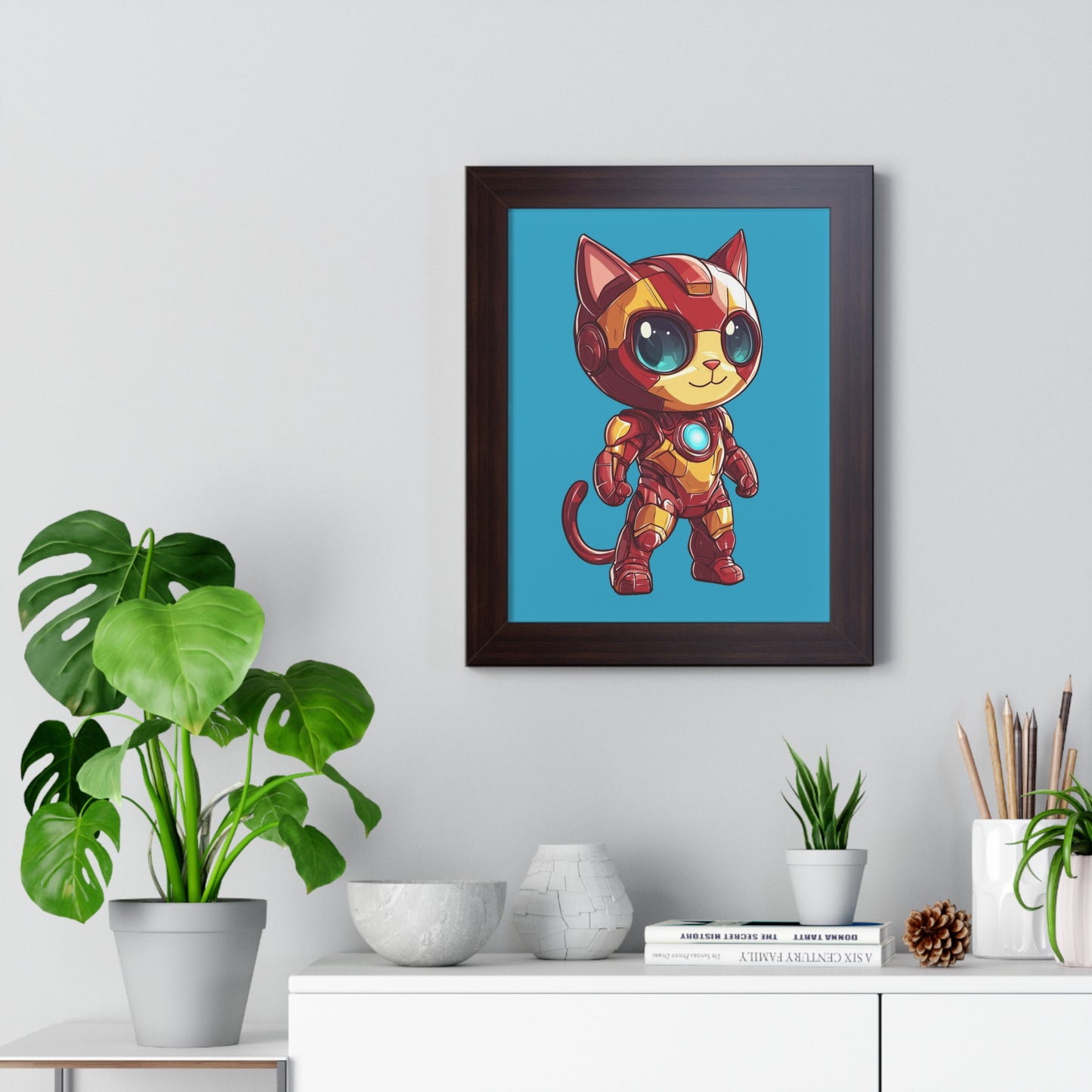 Iron Cat Framed Wall Art