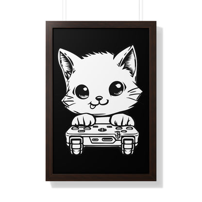 Gamer Kitty Framed Wall Art