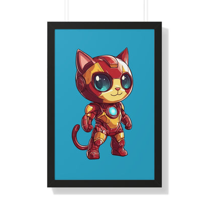 Iron Cat Framed Wall Art