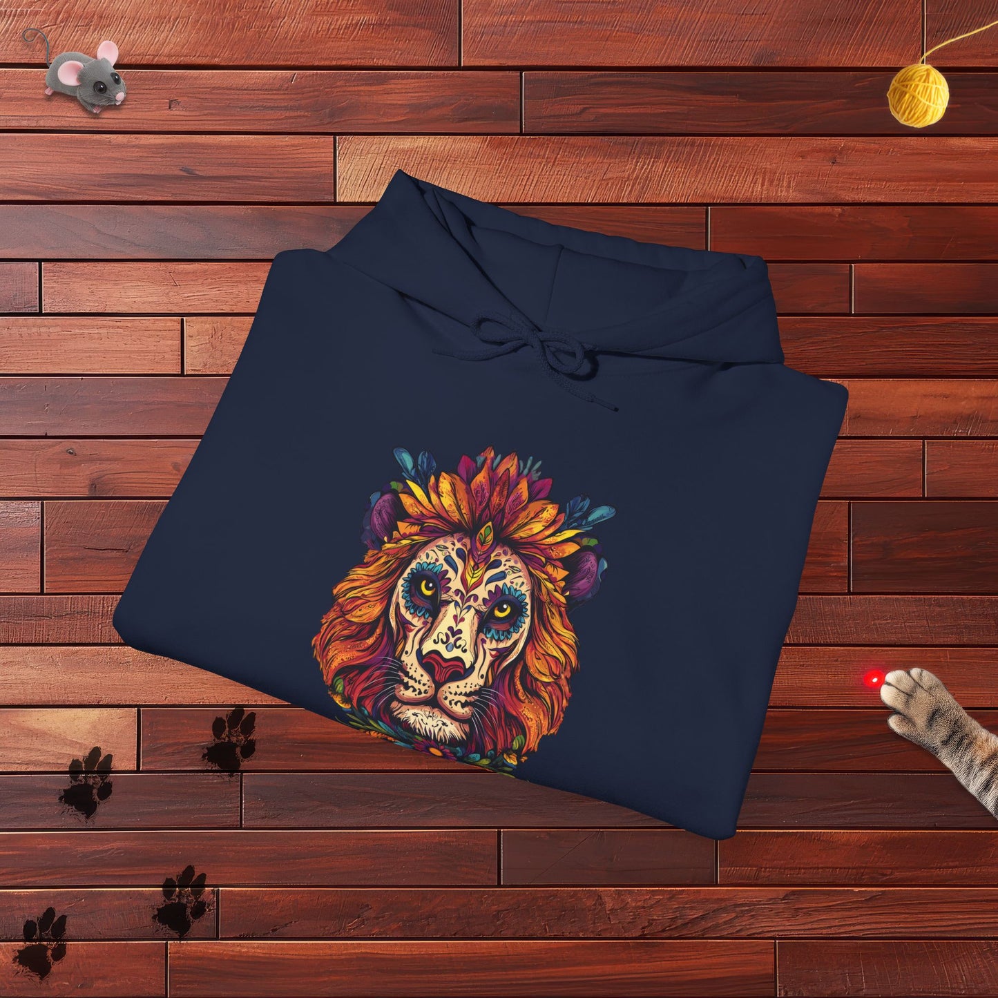 Dia De Muertos Lion Hoodie