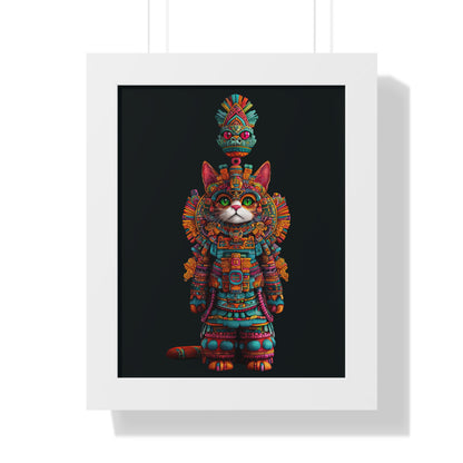 Azteca Gatito Framed Wall Art