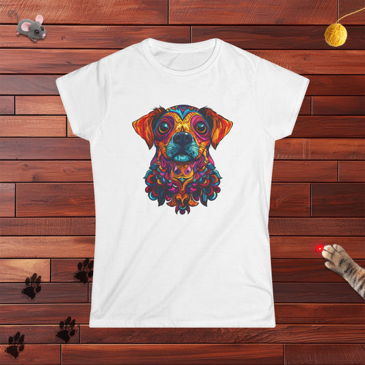 Dia De Muerte Perrito Ladies Tee