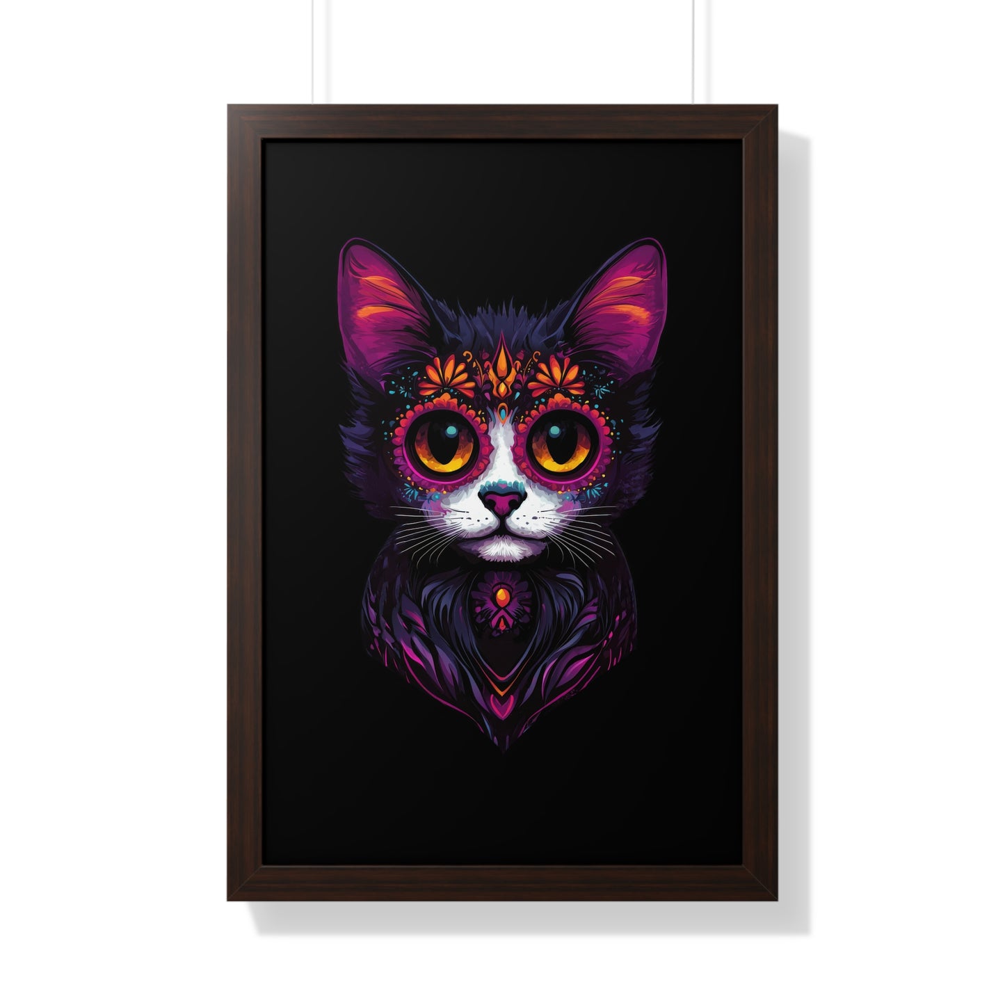 Dia De Muerte Gatito Framed Wall Art