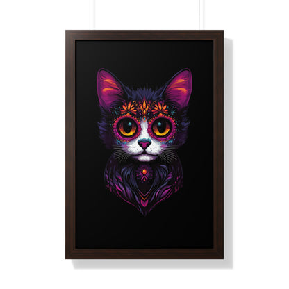 Dia De Muerte Gatito Framed Wall Art