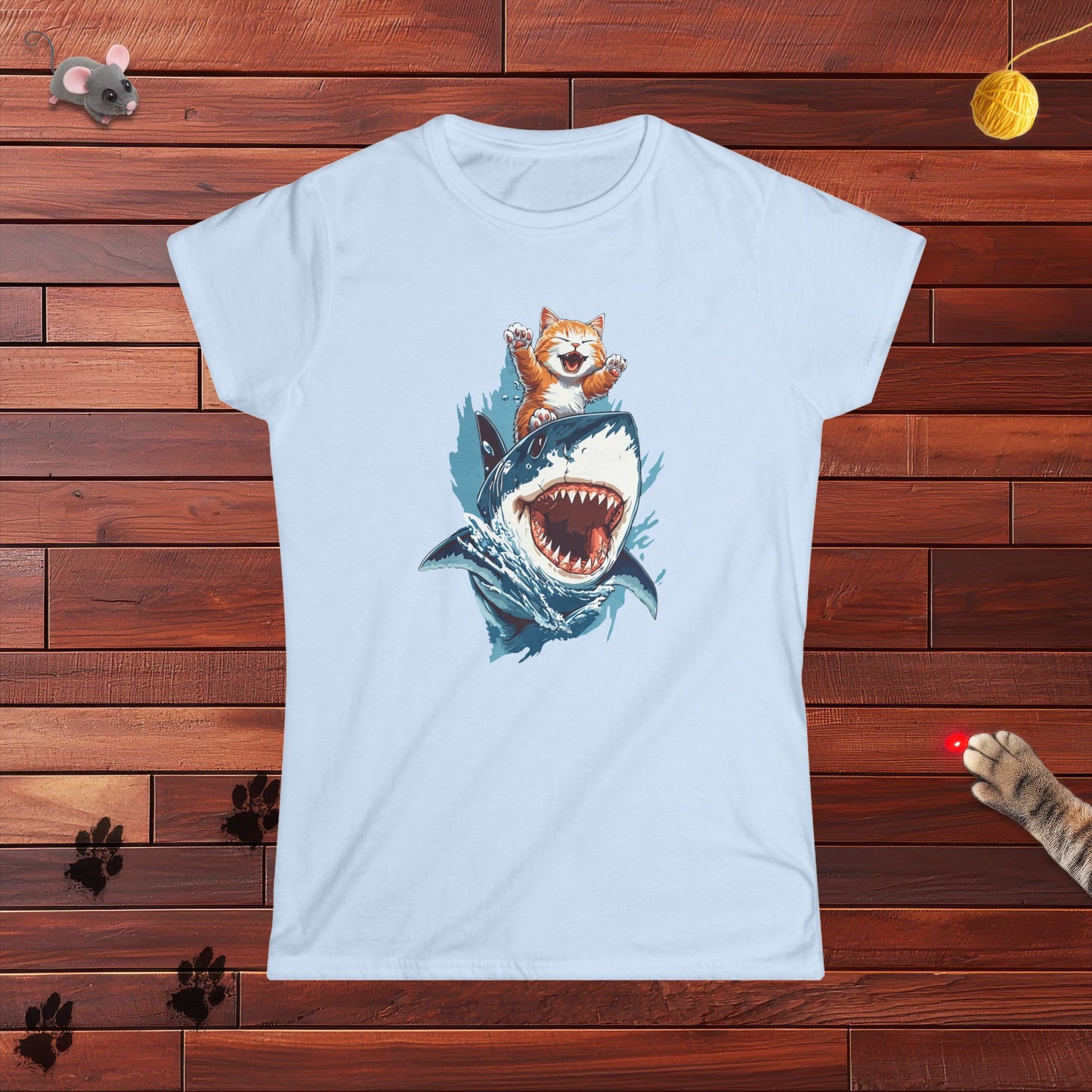 Shark Surfing Ladies Tee