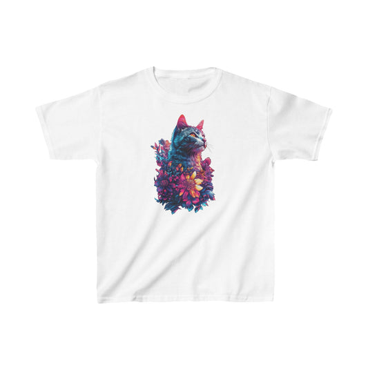 Floral Cat Kids Tee