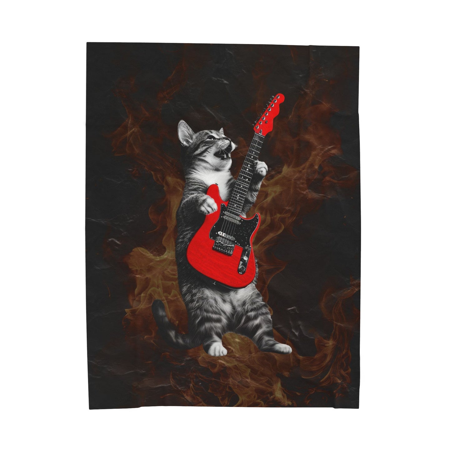 Guitar Gato Velveteen Plush Blanket