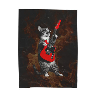 Guitar Gato Velveteen Plush Blanket