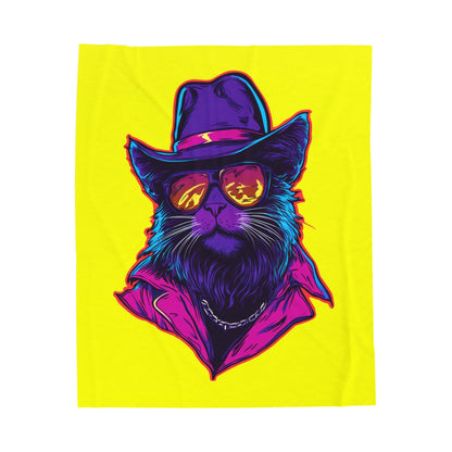 Meowcho Man Velveteen Plush Blanket