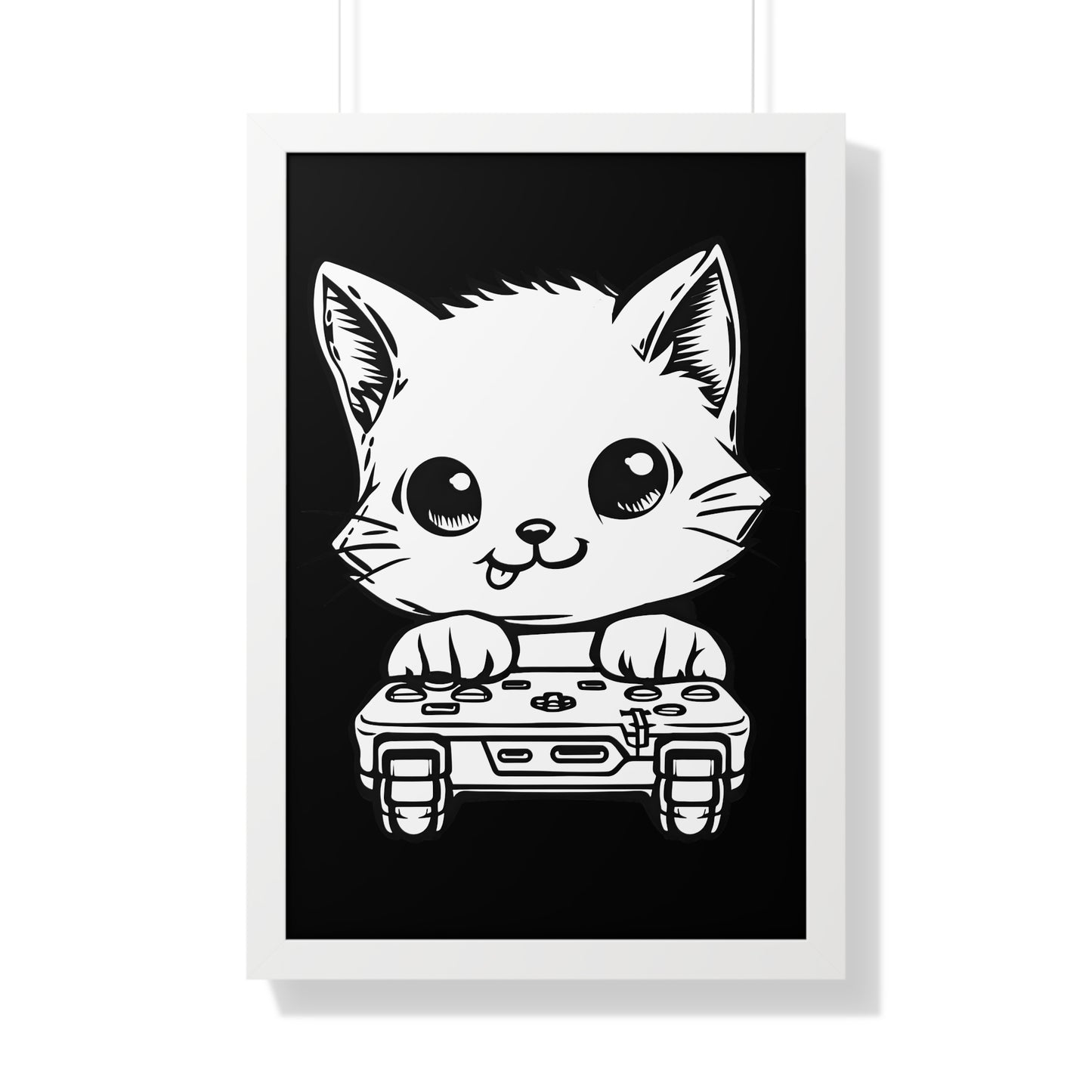 Gamer Kitty Framed Wall Art