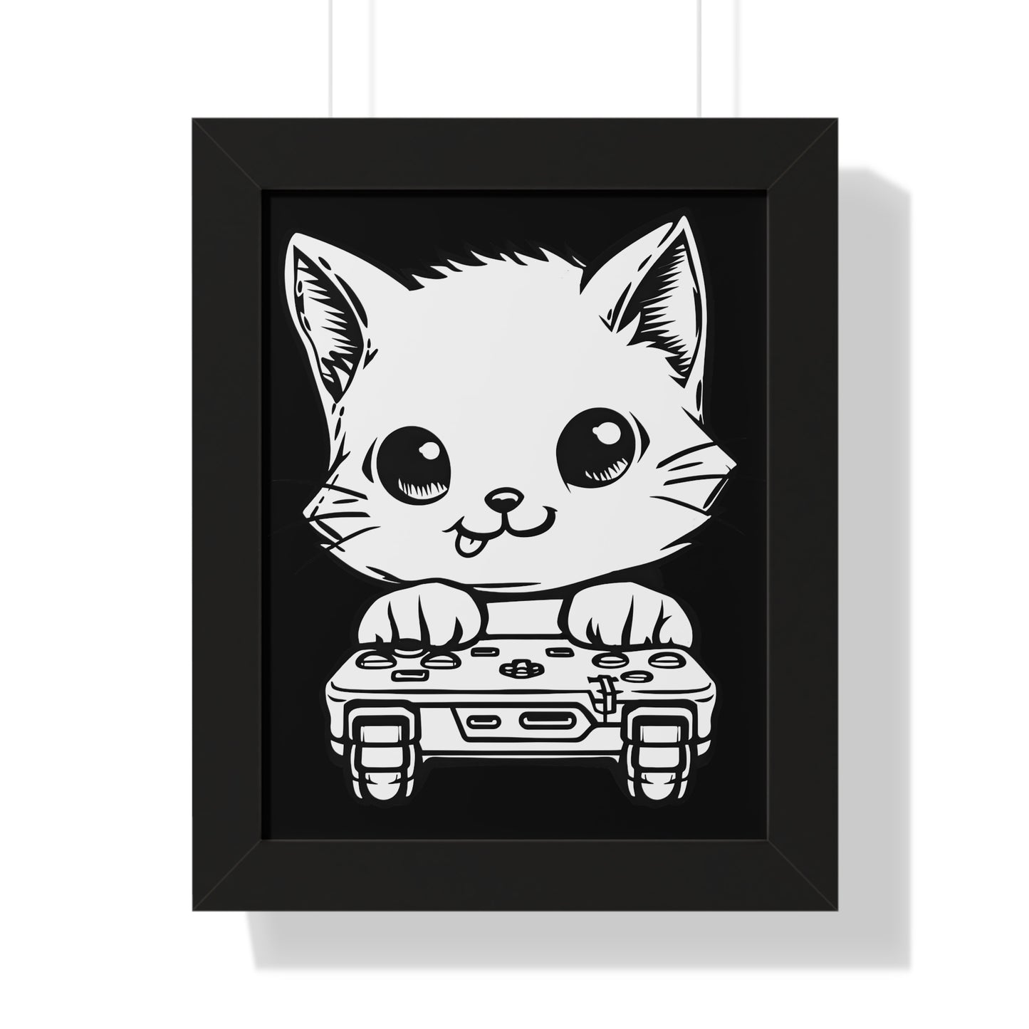 Gamer Kitty Framed Wall Art