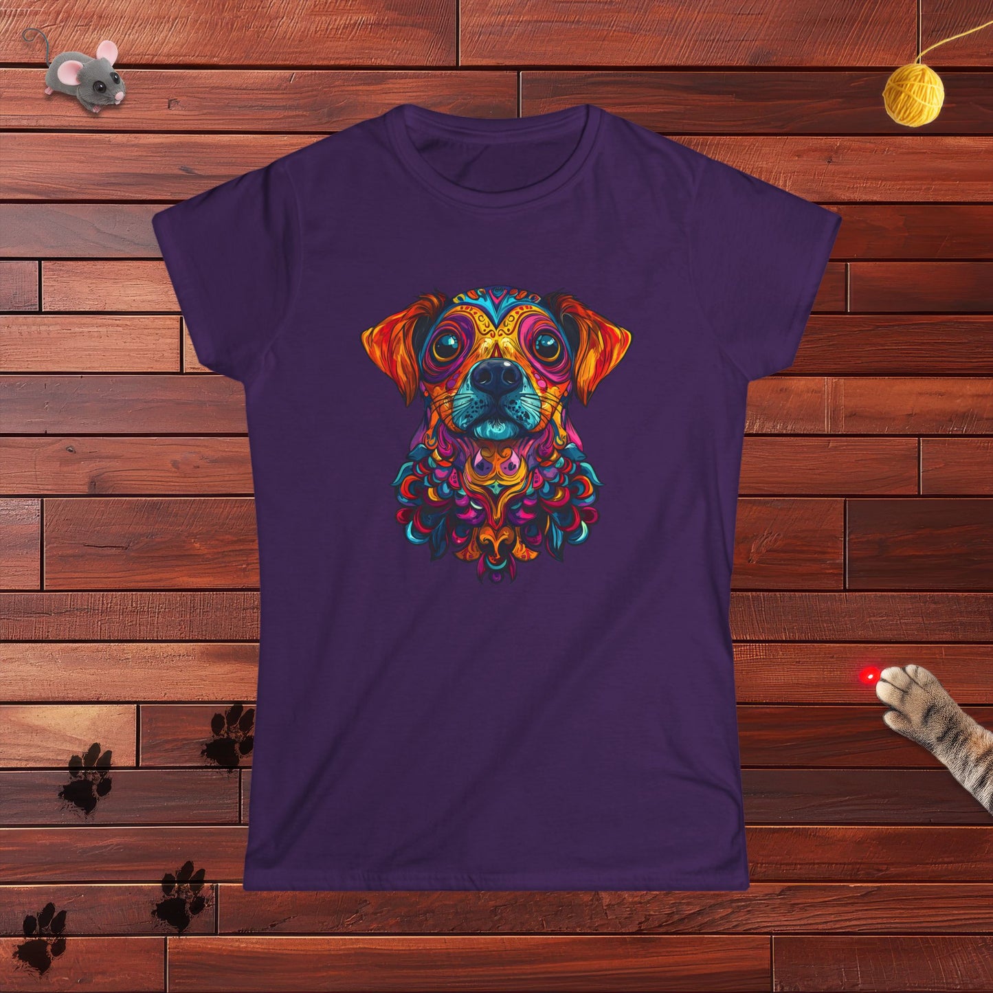 Dia De Muerte Perrito Ladies Tee