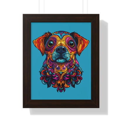 Dia De Muerte Perrito Framed Wall Art