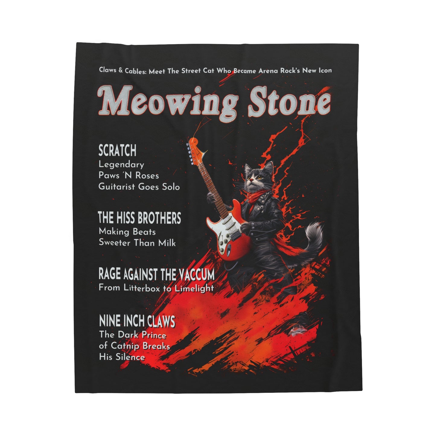 Meowing Stone Magazine  Velveteen Plush Blanket