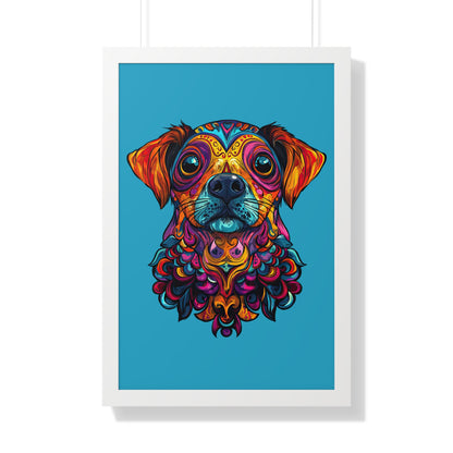 Dia De Muerte Perrito Framed Wall Art