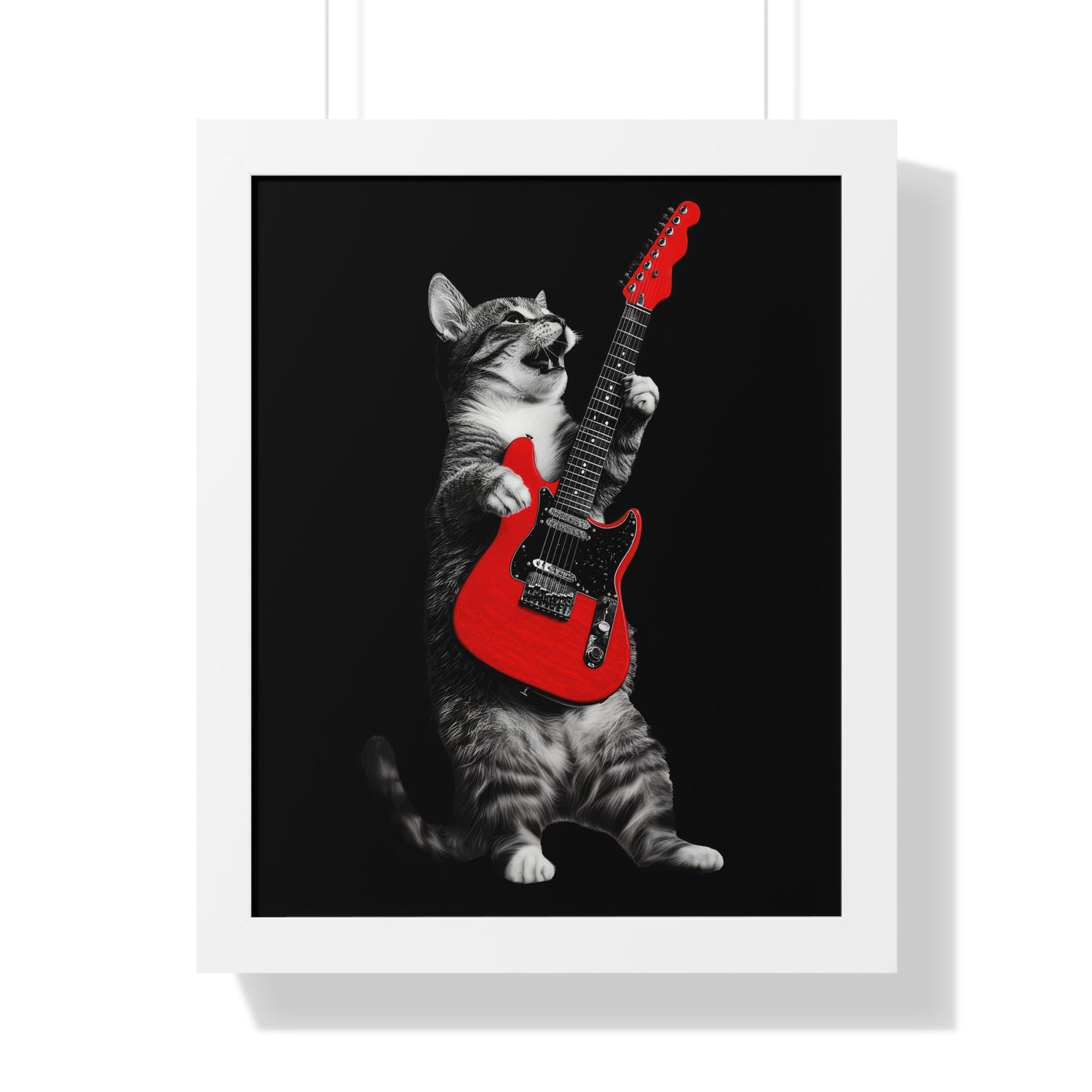 Guitar Gato Framed Wall Art