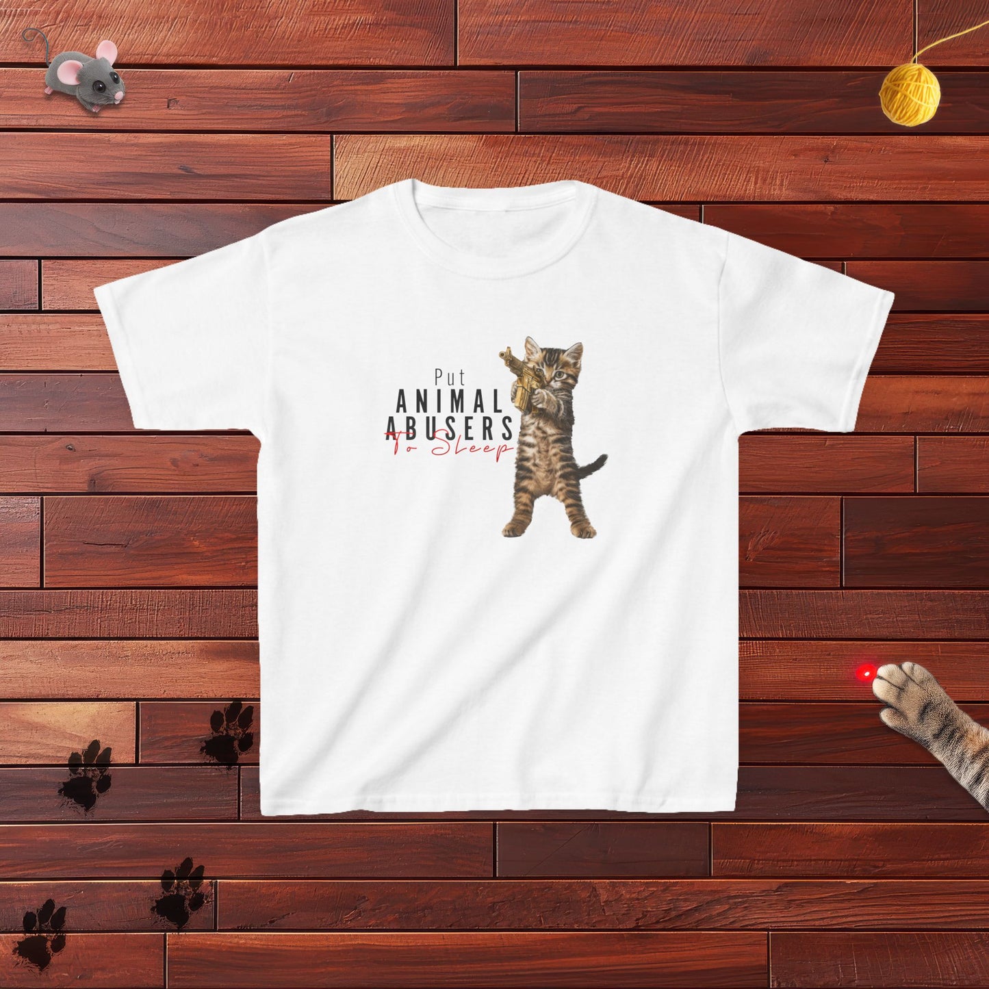 Put Animal Abusers To Sleep Kids Tee