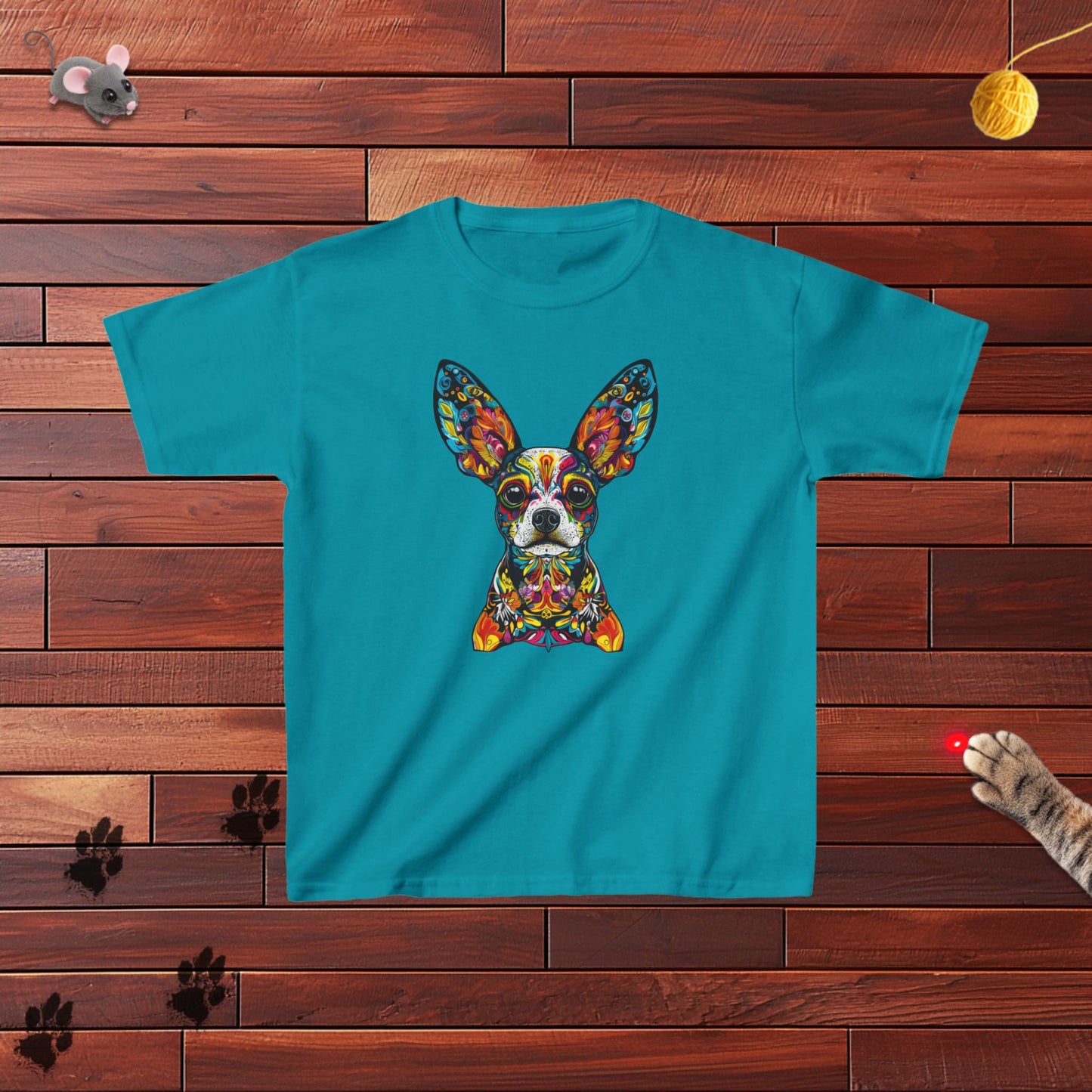 Dia De Muerte Doggo Kids Tee