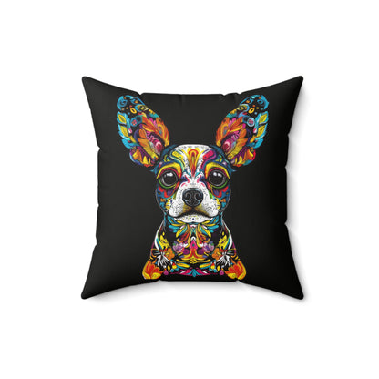 Dia De Muerte Doggo Throw Pillow