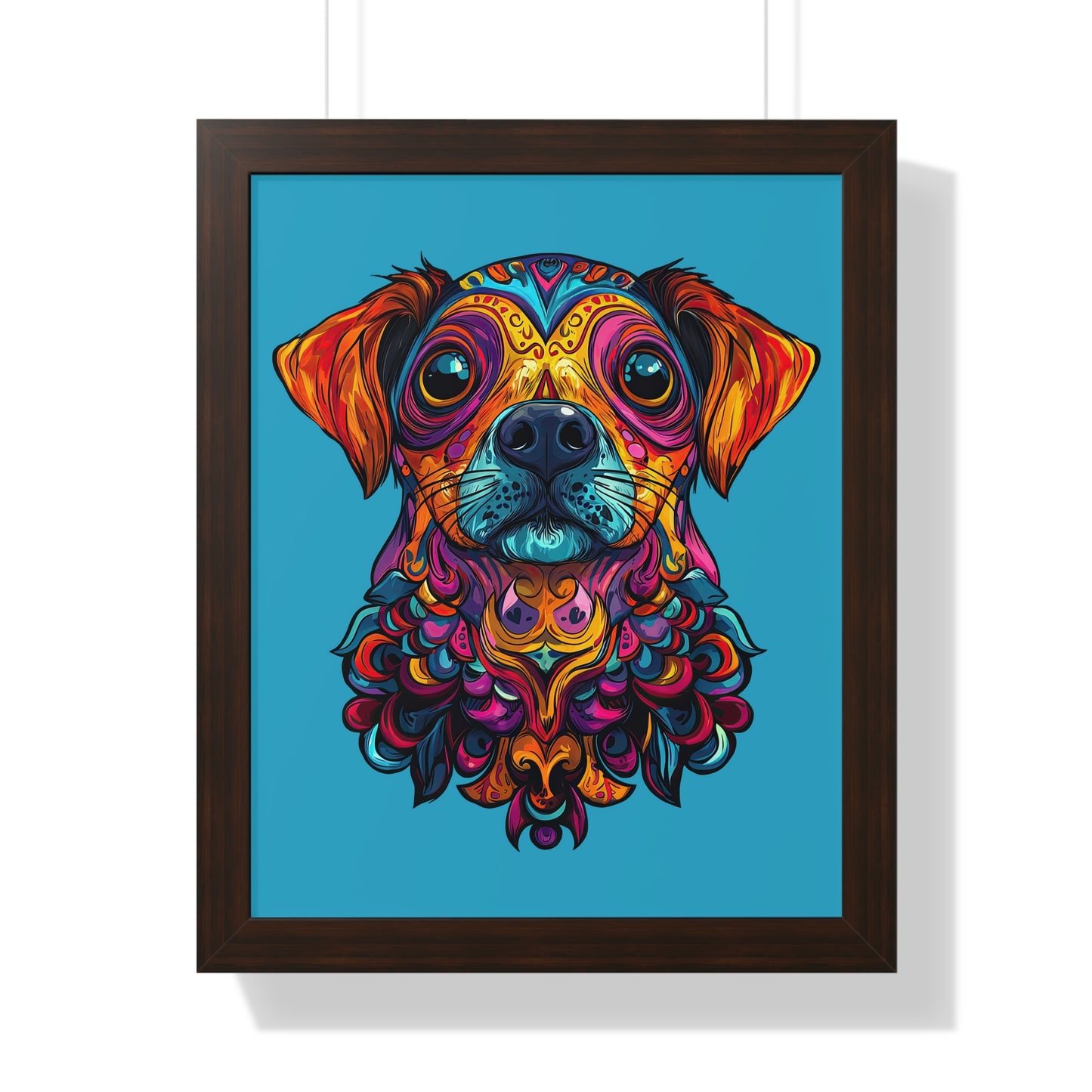 Dia De Muerte Perrito Framed Wall Art