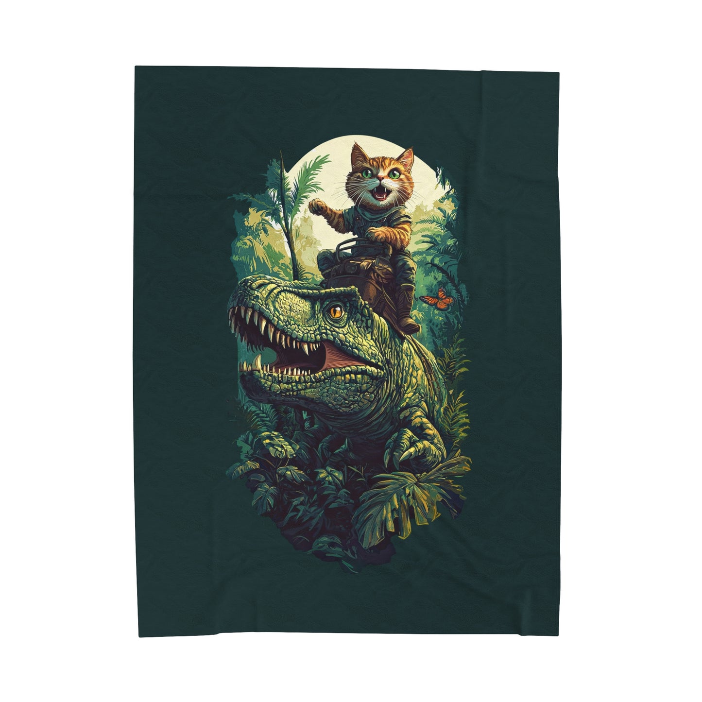 Dino Rider Velveteen Plush Blanket