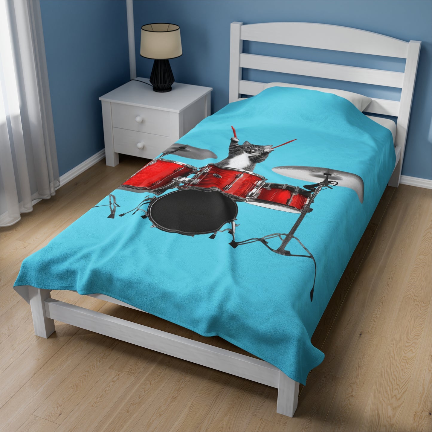 The Cutest Drummer Velveteen Plush Blanket