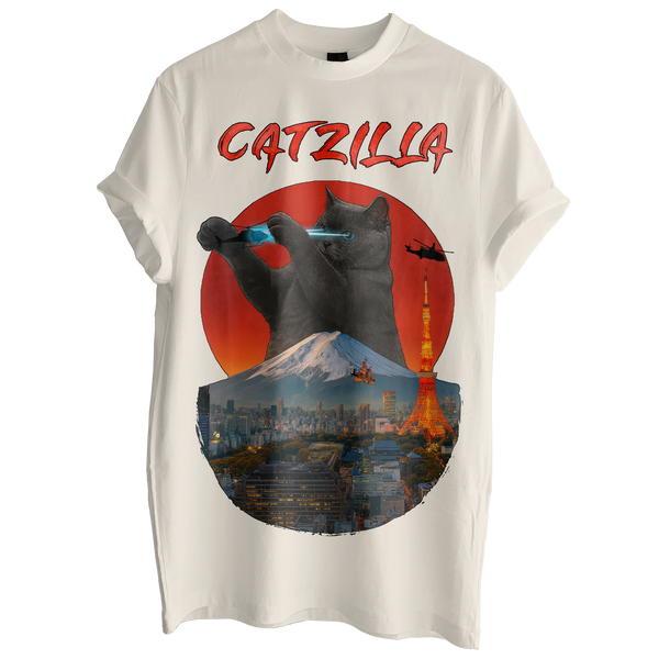 Catzilla Takes Tokyo Tee – Created by Kitties