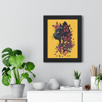 Butterfly Kitty Framed Wall Art