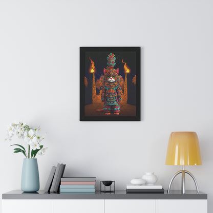 Azteca Gatito Framed Wall Art