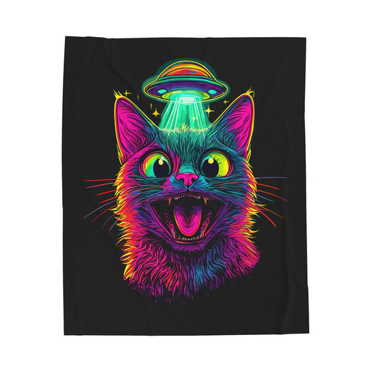 Alien Abduction Velveteen Plush Blanket