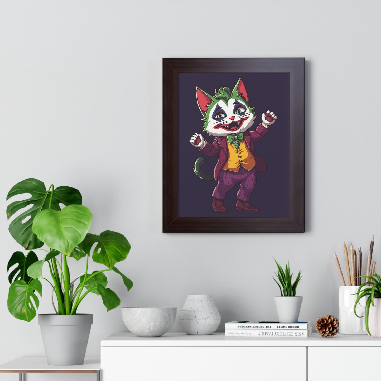 The Joker Cat Framed Wall Art