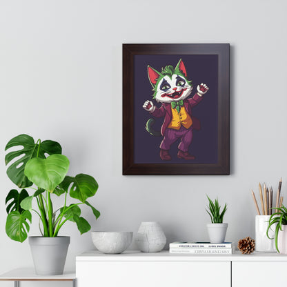 The Joker Cat Framed Wall Art