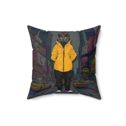 Street Cat Style Throw Pillow