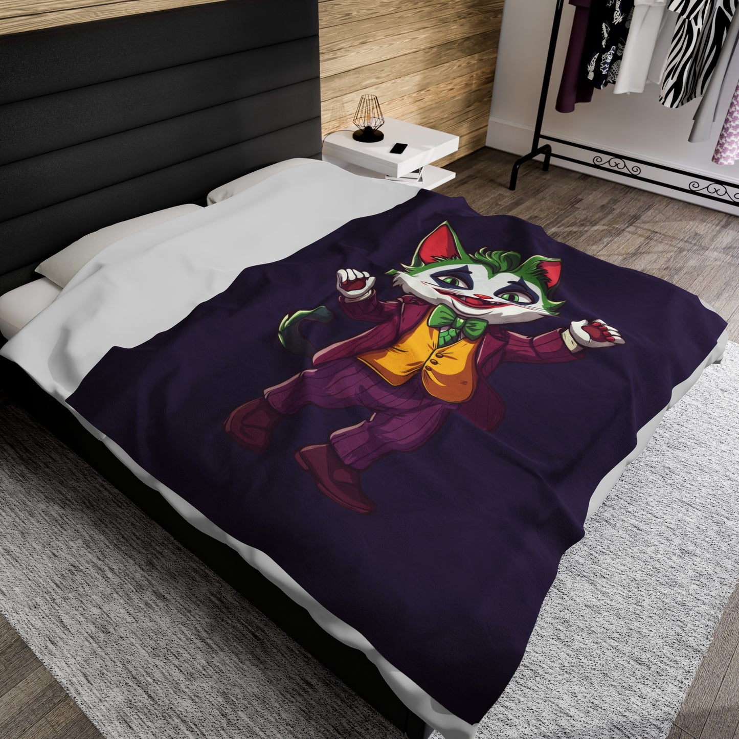 The Joker Cat Velveteen Plush Blanket