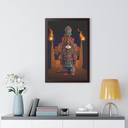 Azteca Gatito Framed Wall Art