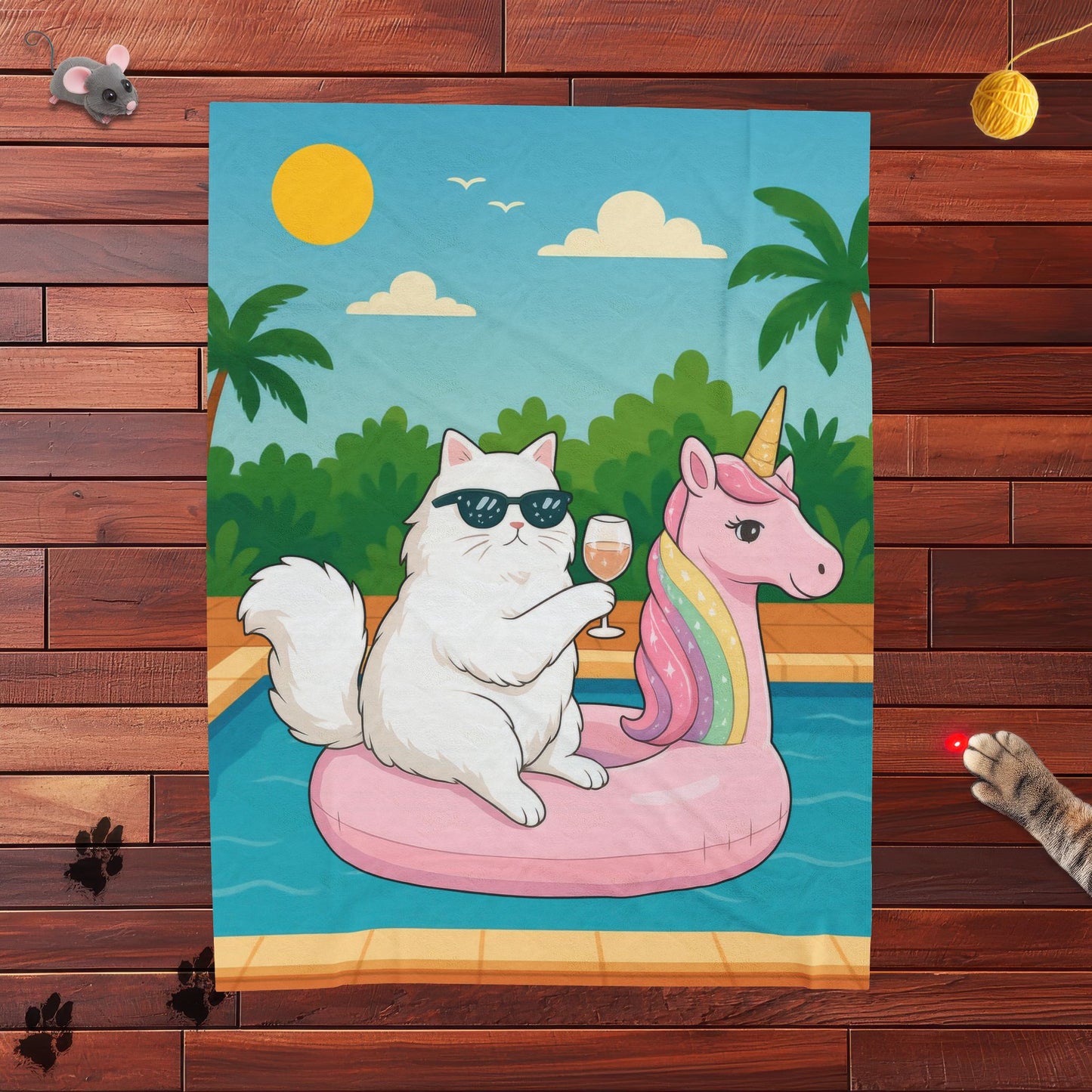 Meowmosa Vibes Velveteen Plush Blanket