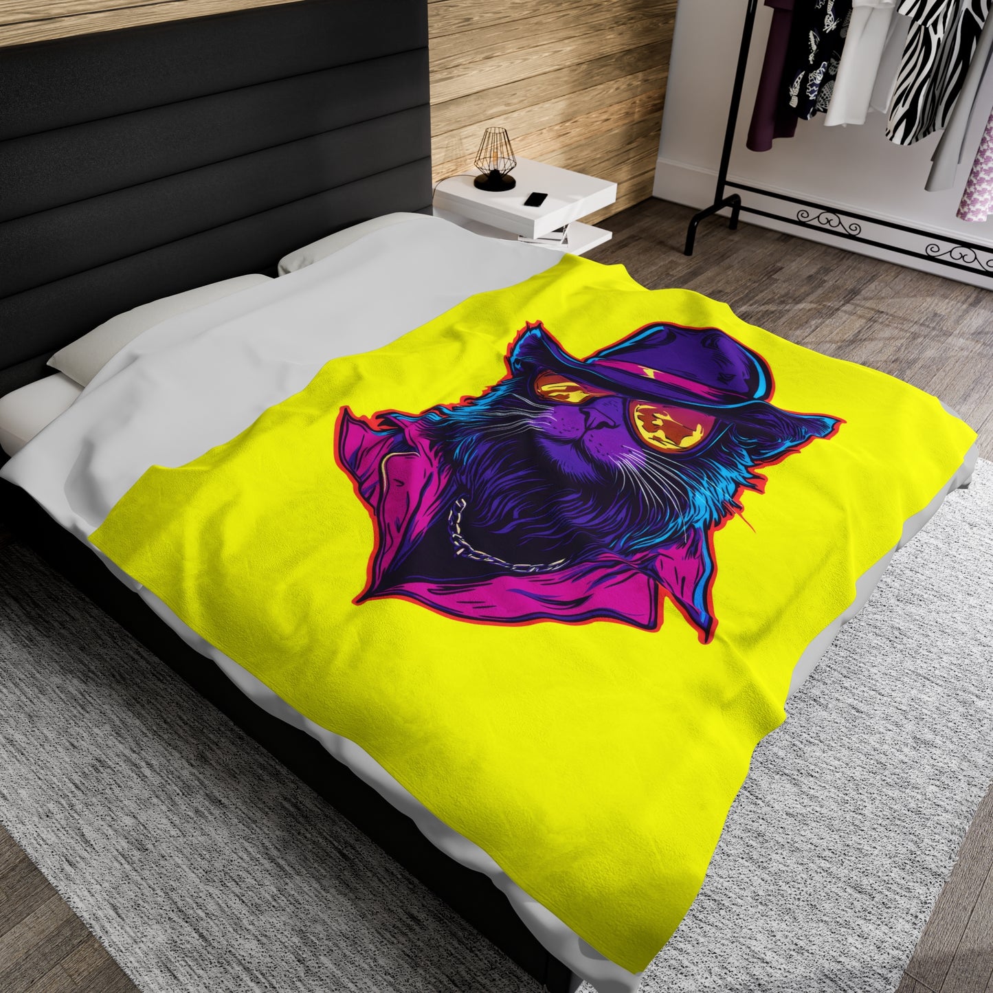 Meowcho Man Velveteen Plush Blanket