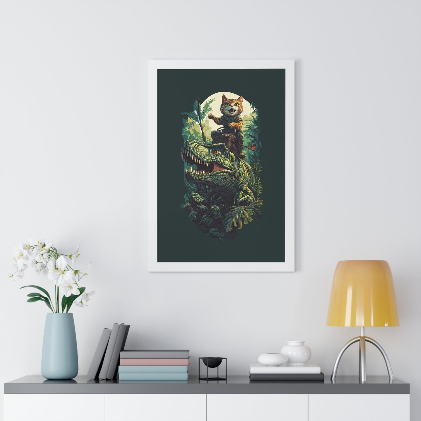 Dino Rider Framed Wall Art