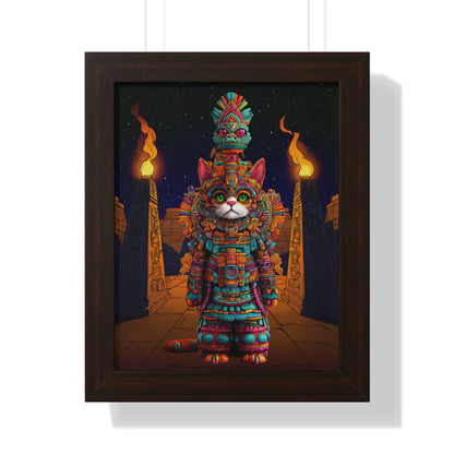 Azteca Gatito Framed Wall Art