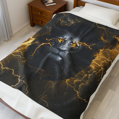 Big Cat Energy Velveteen Plush Blanket
