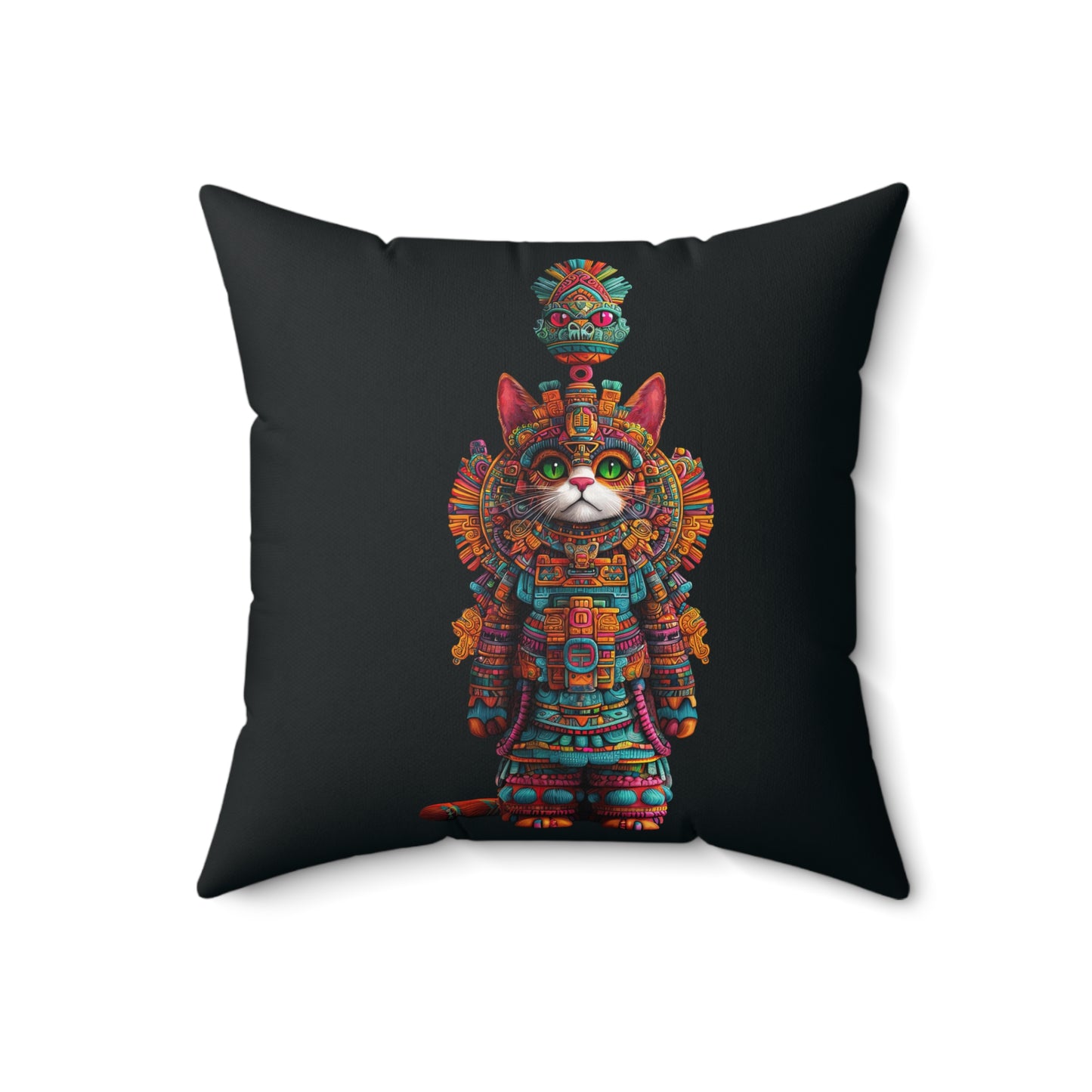 Aztec Gatito Throw Pillow