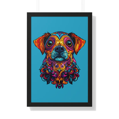 Dia De Muerte Perrito Framed Wall Art