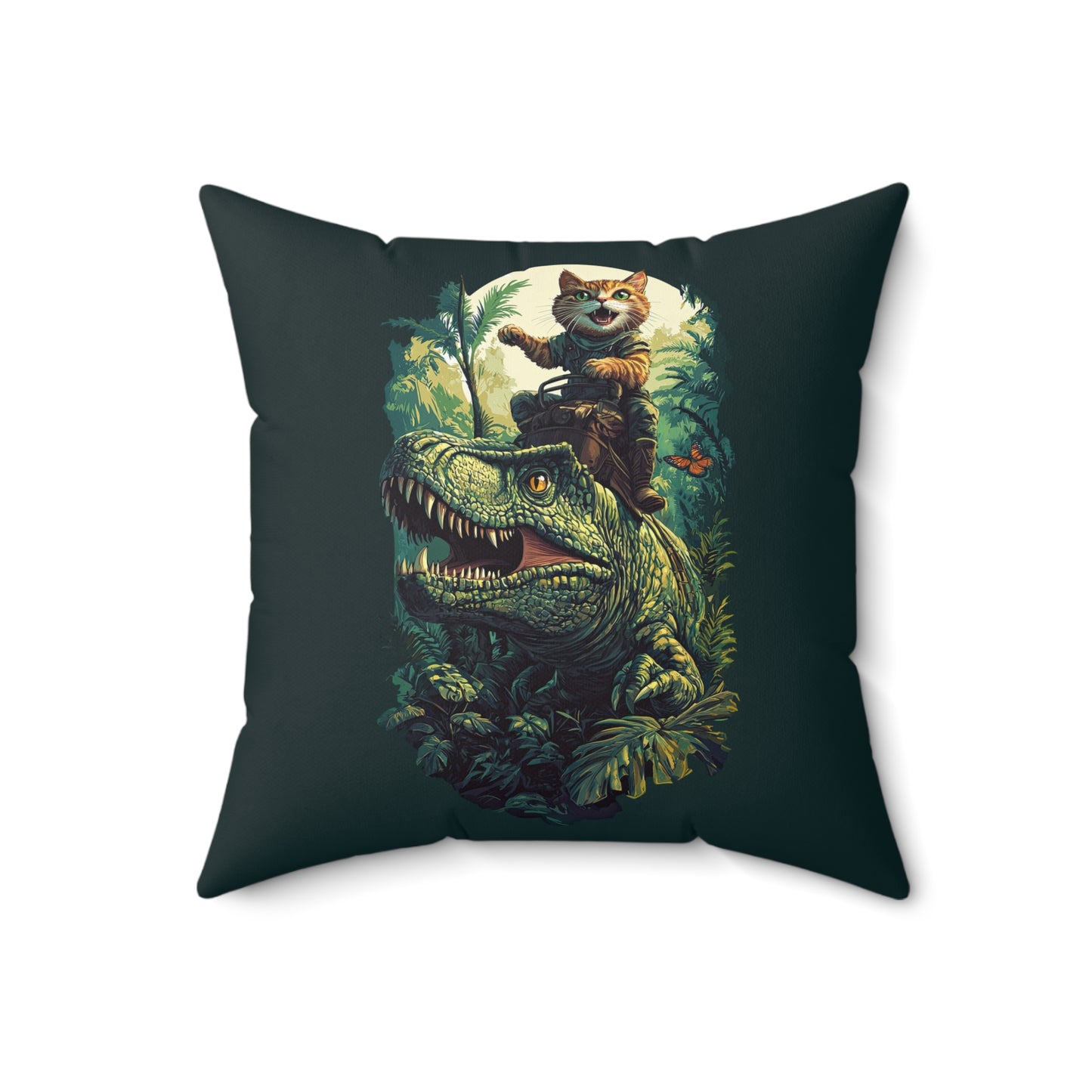 Dino Rider Throw Pillow