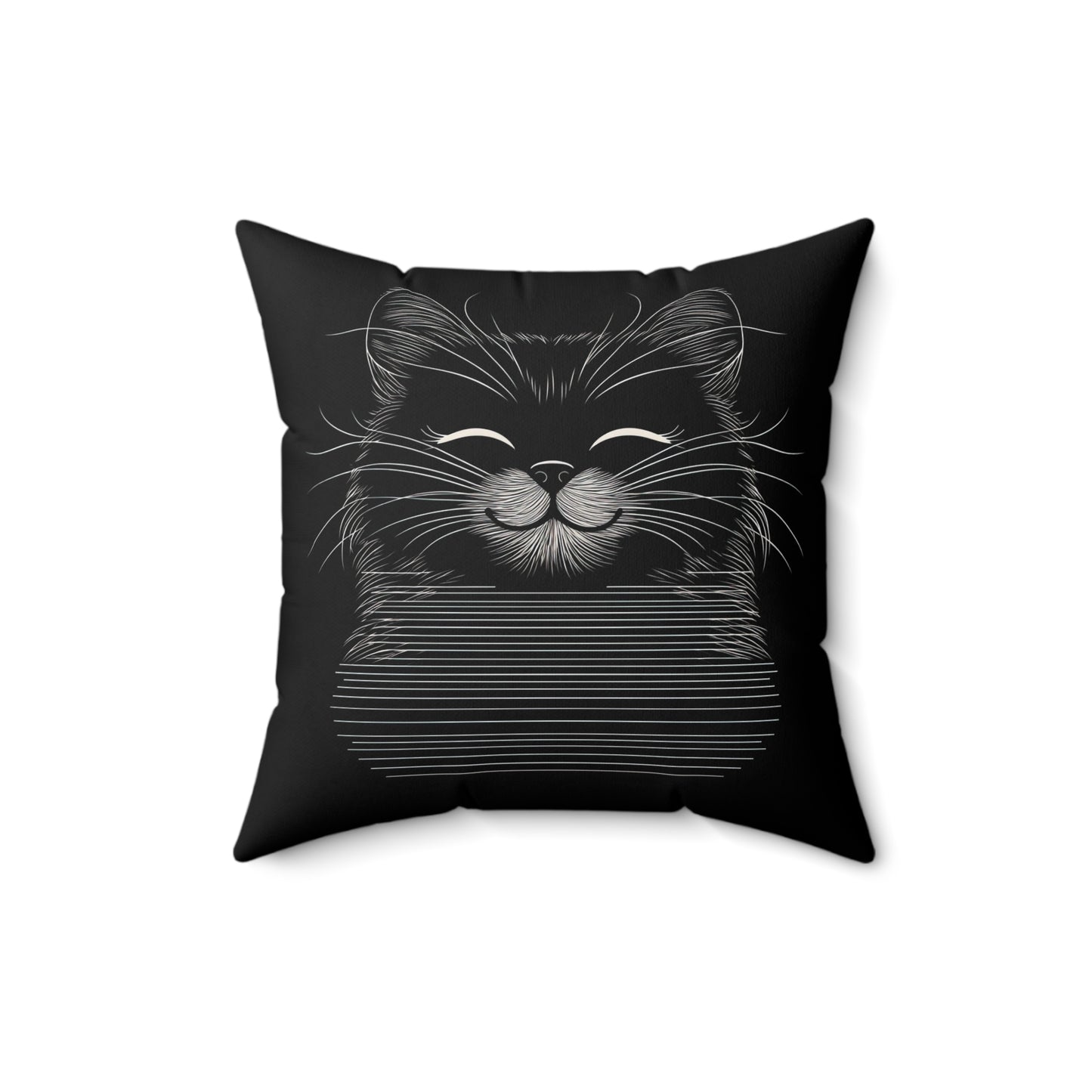 Smiling Cat Throw Pillow