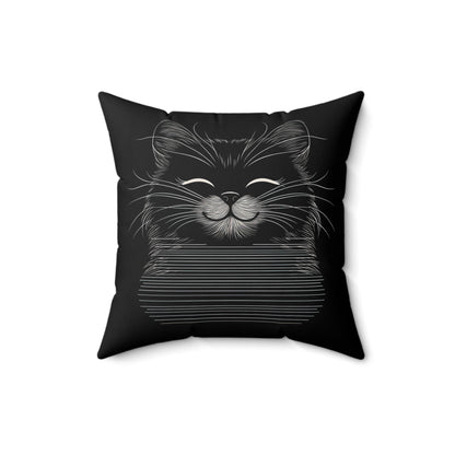 Smiling Cat Throw Pillow